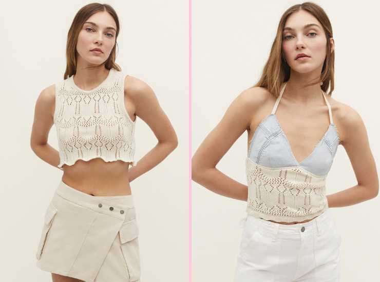 crop top crochet stradivarius