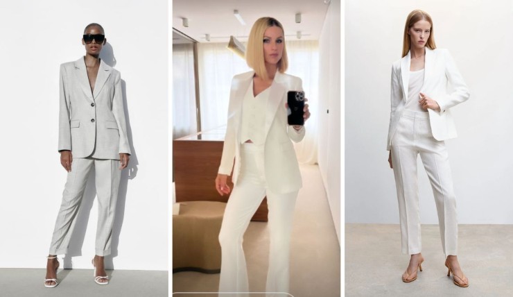 tailleur bianco di michelle hunziker