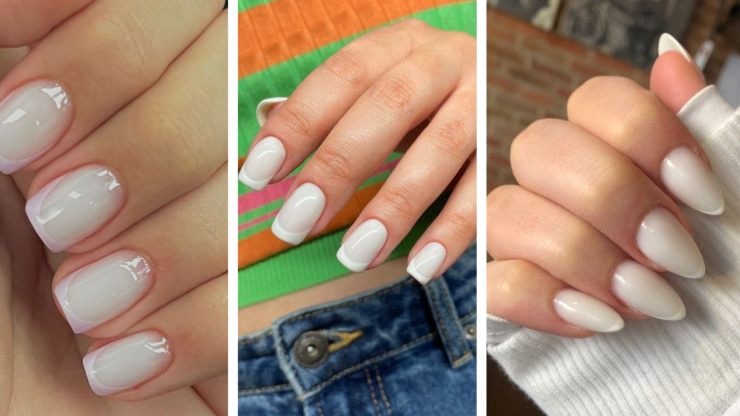 unghie con milky french manicure
