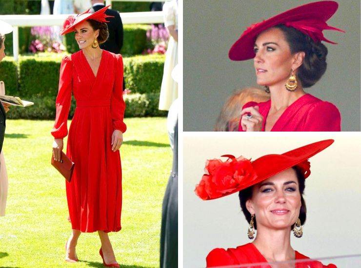 vestito rosso kate middleton royal ascot - modaeimmagine.it