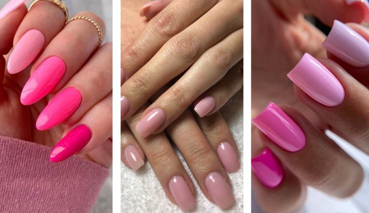nail art con tonalità di rosa