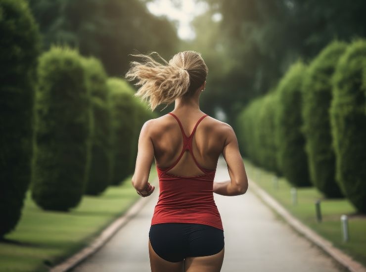 Ragazza che fa jogging 